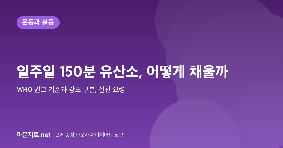 Read more about the article 일주일 150분 유산소 운동: WHO 권고 기준과 실천법