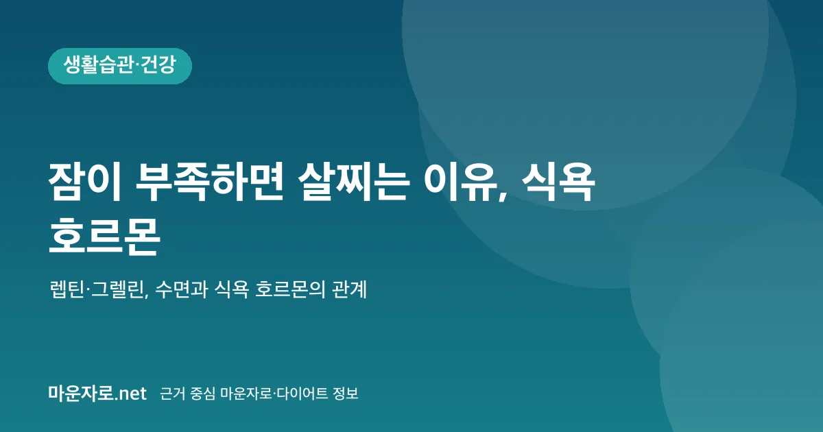 Read more about the article 잠이 부족하면 살이 찌는 이유: 수면과 식욕 호르몬