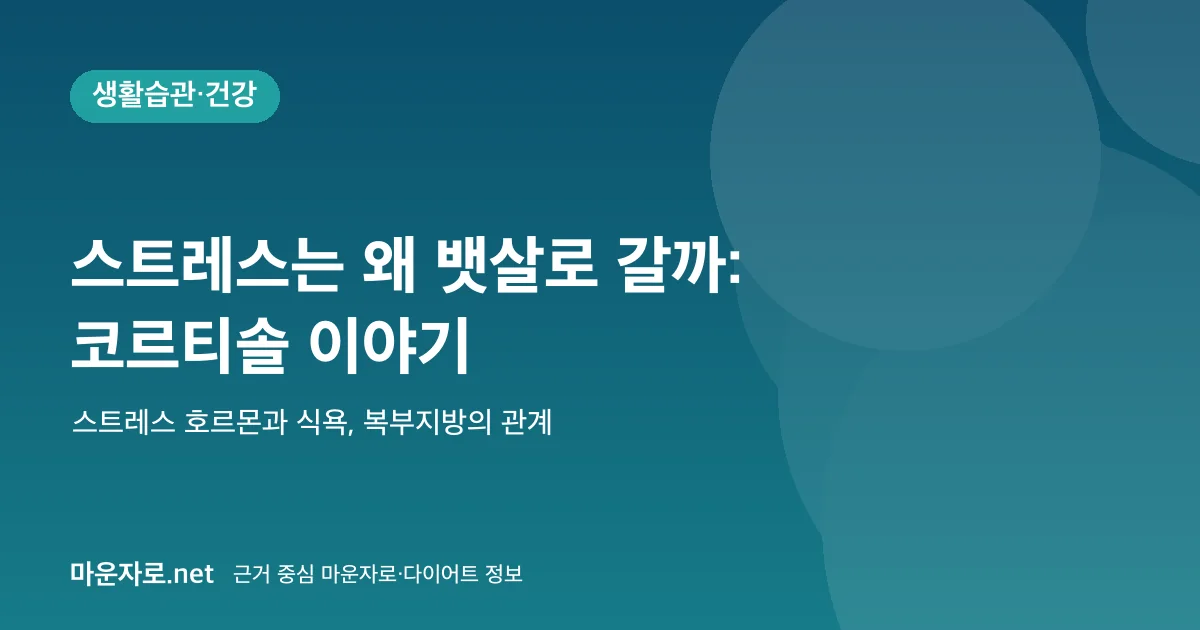 You are currently viewing 스트레스와 체중: 코르티솔이 뱃살에 미치는 영향