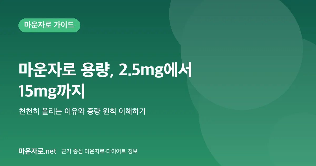 You are currently viewing 마운자로 용량 단계 2.5mg부터 15mg까지: 증량 원칙 이해하기