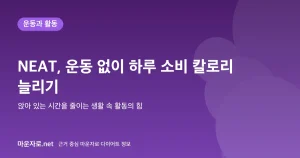 Read more about the article NEAT(비운동성 활동)로 하루 소비 칼로리 늘리기