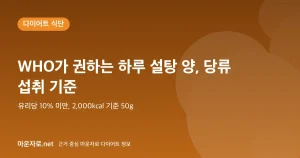 Read more about the article 당류 섭취 기준: WHO가 권하는 하루 설탕 양